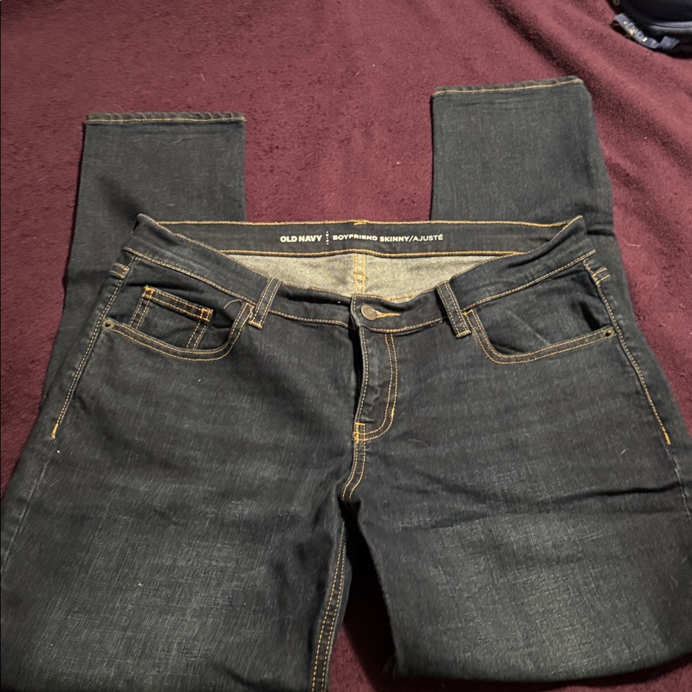 Old Navy Dark Wash Boyfriend Skinny Denim Jeans